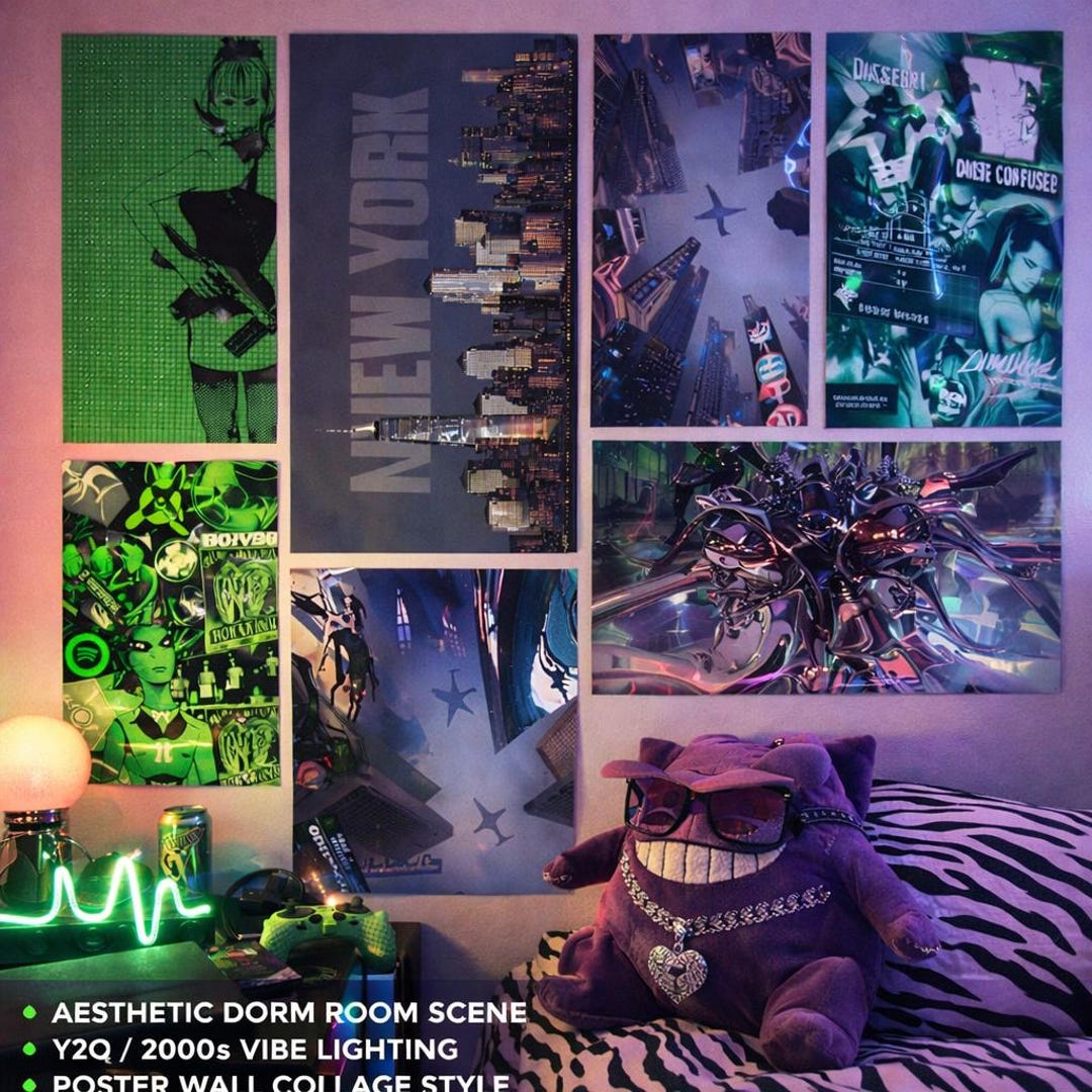Retro Y2K Poster Set – Cybercore NYC Dorm Decor (digital Download) - Etsy