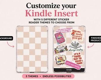 Inserto para Kindle con pegatinas, Crea el tuyo propio, 5 temas para lectores, Accesorios de decoración para lectores