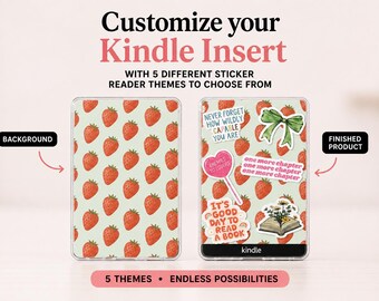 Inserto para Kindle con pegatinas, Crea el tuyo propio, 5 temas para lectores, Accesorios de decoración para lectores
