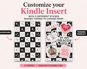 Inserto para Kindle con pegatinas, 5 temas para lectores, accesorios de decoración para lectores