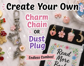 Diseña tus propias cadenas de dijes y tapones antipolvo para Kindle, tableta, teléfono, bolsos, accesorios DIY.
