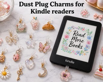 Kindle Dust Plug Charms, for Phone, Tablet, E-Reader (USB C, Micro USB)