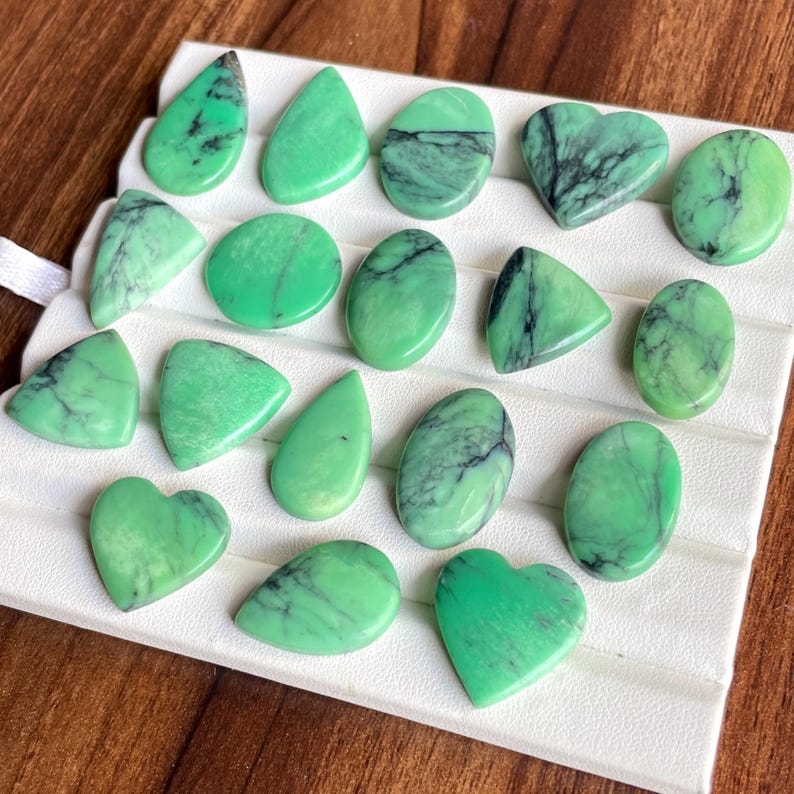Natural Black Bridge Variscite Cabochon, Rare Green Black Gemstone for ...