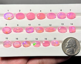 Dyed Pink Ethiopian Opal Top Grade Quality Faceted Cut Loose Gemstone For Making Jewellery Approximately Size 13x5 To 7x7 mm Code CO-72