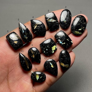 Nuummite Top Grade Quality 100% Natural Nuummite Cabochon Loose Gemstone For Making Jewellery Code CO-322