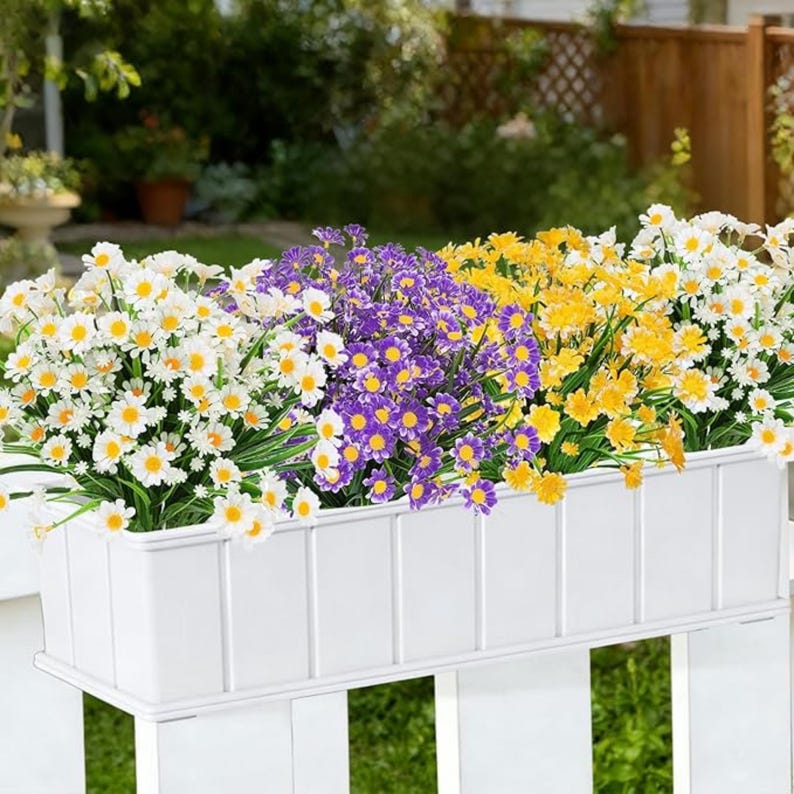Artificial Daisy Flower Bundles | UV Resistant Outdoor Summer Cemetery ...