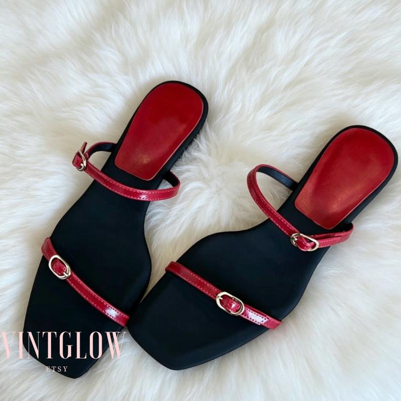 Low Heeled Sandals - Etsy