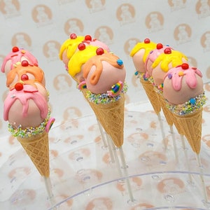12 ice-cream cake pops /  FREE SHIPPING / cake pops/ cake balls /treat / individual bagged/ chocolate covered
