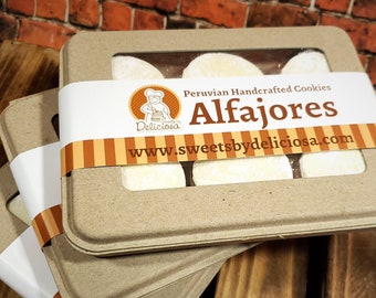 ALFAJORES gift boxes with 6 cookies each box/Peruvian caramel filled cookies/small gift box/corporate gift/dulce de leche