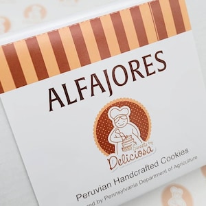 Gift Box of 12 - Peruvian Alfajores Cookies, Dulce de Leche, Guava, Lucuma 2 inches round