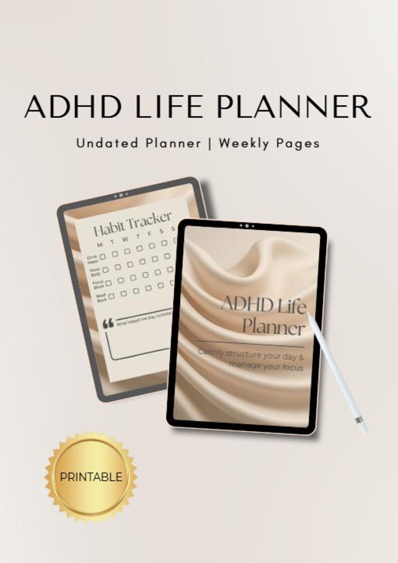 ADHD Life Planner | Printable ADHD Planner PDF | Daily Routine and ...