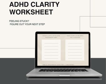 ADHD Clarity Worksheet Printable | Overwhelm Reset Tool, ADHD Planner Insert, Stop Overthinking, Focus & Decision Help PDF