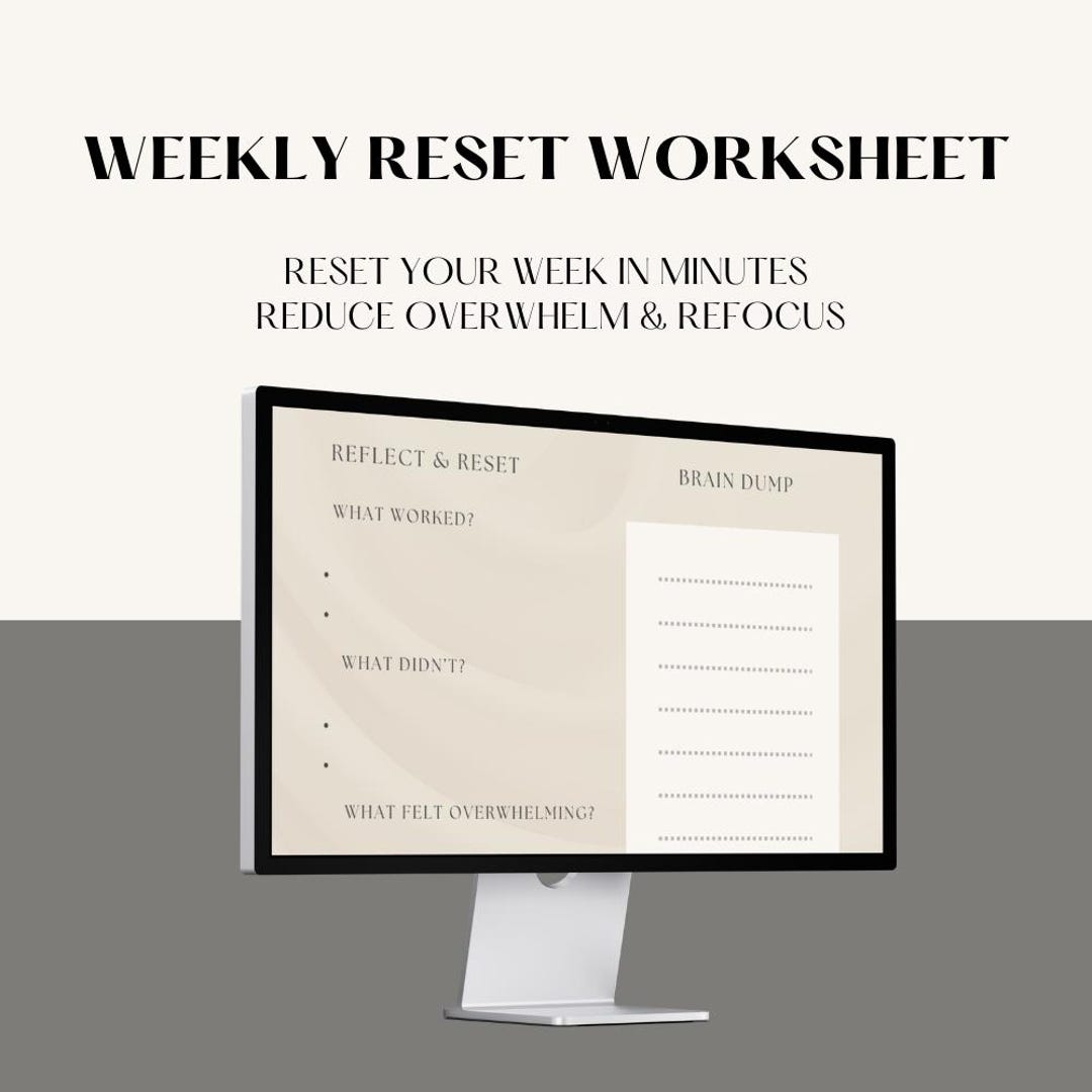 ADHD Weekly Reset Checklist Printable | Weekly Reset Planner, ADHD ...