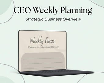 CEO Weekly Planner Printable | Weekly Business Planning Sheet | Entrepreneur Goal Setting & Strategy Planner PDF | Small Business Organizer