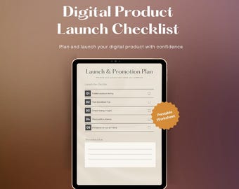 Digital Product Launch Checklist | Product Launch Planner Printable | Etsy Seller Launch Plan | Digital Product Planning Worksheet