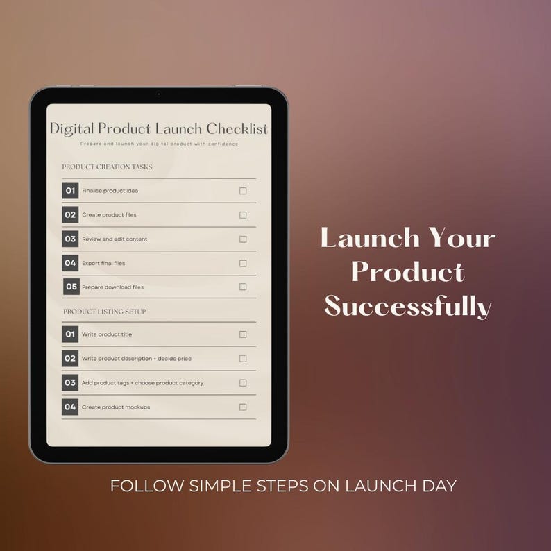 Digital Product Launch Checklist | Product Launch Planner Printable ...
