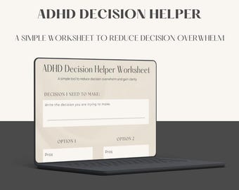 ADHD Decision Helper Worksheet | Decision Making Planner Printable | Overwhelm & Clarity Tool | ADHD Productivity Worksheet