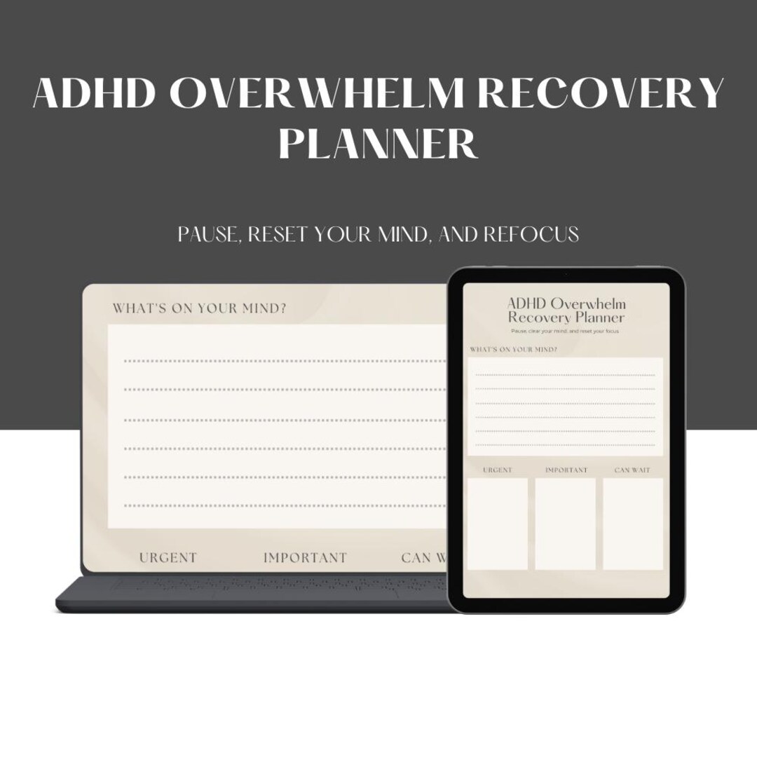 ADHD Overwhelm Reset Planner | ADHD Brain Dump & Reset Worksheet ...