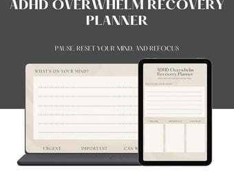 ADHD Overwhelm Reset Planner | ADHD Brain Dump & Reset Worksheet | Productivity Reset Printable | ADHD Focus Recovery Tool