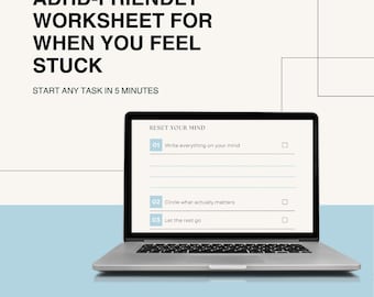 ADHD Task Initiation Worksheet | Can’t Start Tasks Help | Executive Dysfunction Printable | ADHD Productivity Planner | Start Anything Tool