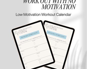 Workout Tracker Printable | Low Motivation Workout Calendar | Fitness Habit Tracker | Lazy Girl Workout Plan | Simple Home Workout Tracker