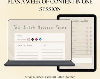 Small Business Content Batch Planner | Content Creation Workflow Printable | Marketing Planning PDF for Entrepreneurs