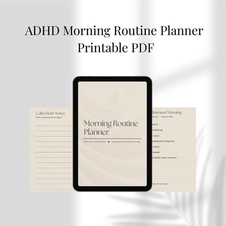ADHD Morning Routine Planner | Printable PDF | Calm Start & Brain Dump ...