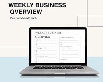 Weekly Business Overview Planner | Small Business Weekly Planner, CEO Weekly Planning Sheet, Etsy Seller Organizer Printable