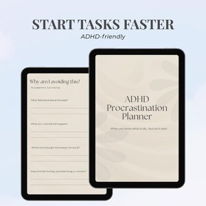 ADHD Procrastination Planner | Start Tasks & Beat Avoidance Printable