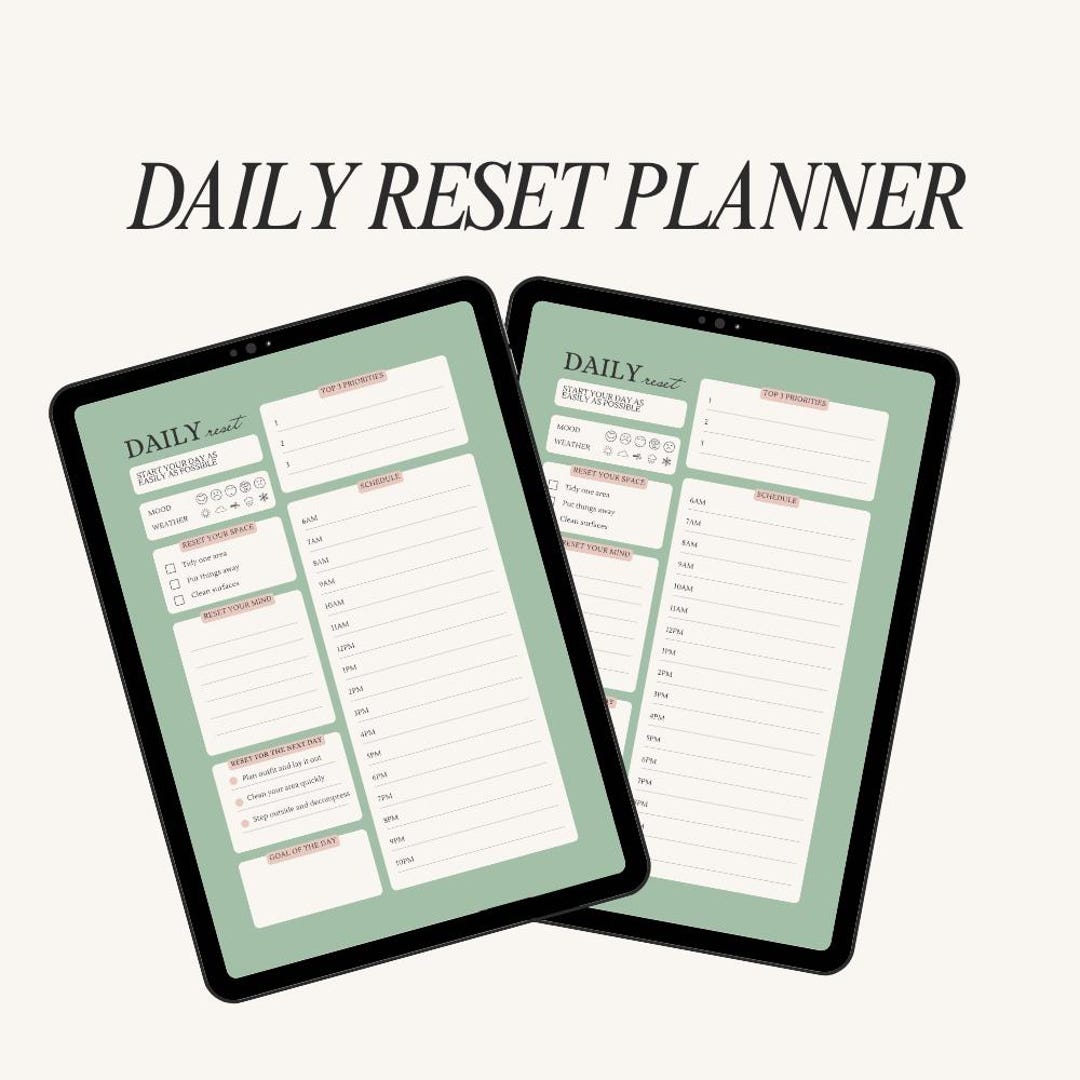 Daily Reset Planner Printable | ADHD Daily Reset Routine, Productivity ...