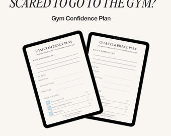 Gym Anxiety Planner Printable | Beginner Gym Plan | What To Do At The Gym Guide | Gym Confidence Worksheet | First Time Gym Help