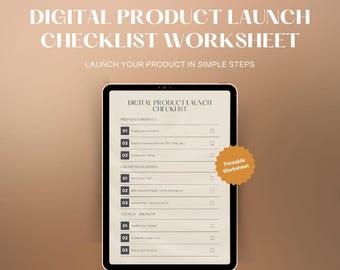 Digital Product Launch Checklist Printable | Small Business Launch Planner, Etsy Seller Checklist, Product Launch Guide PDF