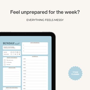 Sunday Reset Planner Printable, Weekly Reset Checklist, Get Your Life Together Planner, Productivity Routine, Aesthetic Planner PDF image 2
