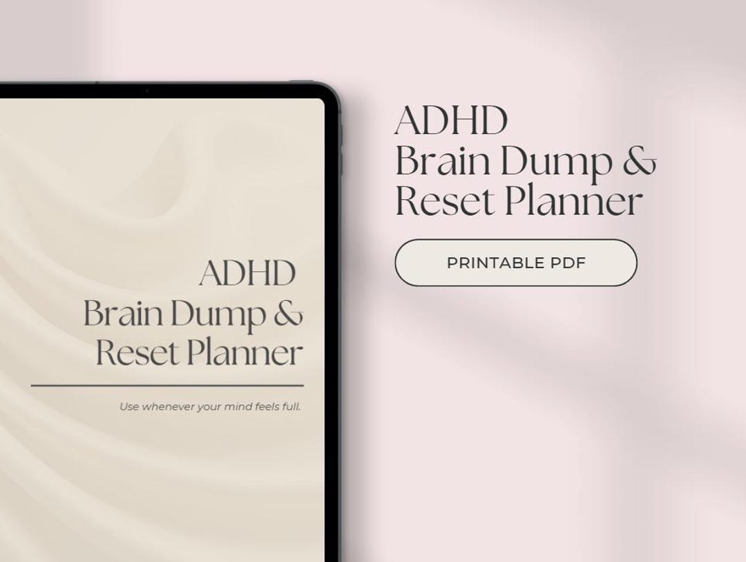 ADHD Brain Dump Planner | Overwhelm Reset Printable PDF | Calm Focus ...