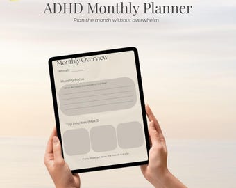 ADHD Monthly Planner | Monthly Reset & Overview Printable Planner