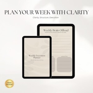 Weekly Execution Planner Printable | Weekly Productivity Planner PDF | Undated Weekly Schedule & Focus Planner | Minimal Organization Sheet