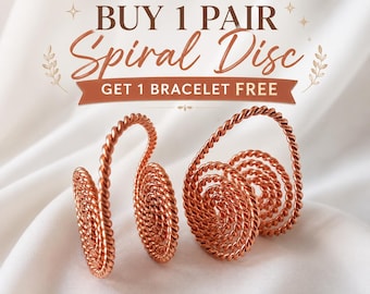 Pure Copper Reiki Spiral Disc Set | Handmade Energy Meditation Tool | Sacred Geometry Copper Spirals, Grounding Support Vortex Disc