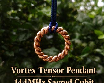 Pure Copper Tensor Pendant | 144MHz Sacred Cubit Necklace | Sacred Geometry Jewelry | Handmade Copper Gift | Free Gift Box