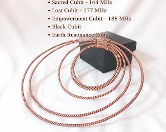 Pure Copper Tensor Ring Set | Sacred Geometry Multi-Cubit Ring | Sacred, Lost, Black & Empowerment Cubit | Electroculture Garden Tool