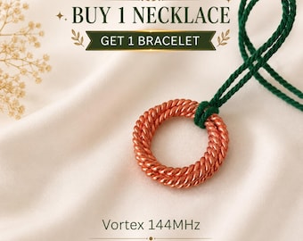 Handmade Pure Copper Vortex Tensor Pendant | 144MHz Sacred Cubit | Sacred Geometry Meditation & Mindfulness Jewelry