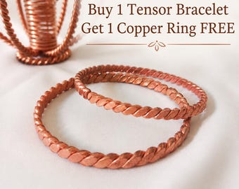 Pure Copper Tensor Bracelet | Handmade Custom Wrist Size & Frequency | Copper Meditation Tool | Reiki and Sacred Geometry Jewelry