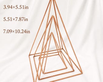 Pure Copper Nubian Pyramid | Tensor Sacred Geometry Décor | Handmade Meditation Altar | Reiki Yoga Spiritual Décor | 3 Sizes