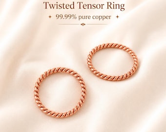 Tensor Ring: Handmade Twisted Pure Copper Ring | Sacred Geometry Meditation Jewelry | Gift Box Included