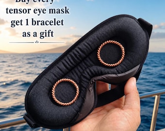 Handmade Tensor Sleep Mask with Pure Copper Rings | 3D Eye Mask for Meditation, Mindfulness, Relaxation | A Gift for Eyes & Better Sleep