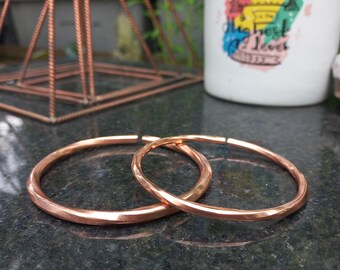Handmade Pure Copper Open Bracelet | Solid Twisted Copper Wire | Custom Wrist Size for Men & Women | Couple Copper Bracelet
