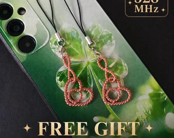 Pure Copper 528 MHz Tensor Infinity Heart Phone Charm, Sacred Geometry Gift for Couples, Copper Anniversary Gift, Bag Charm