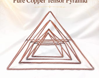 Pure Copper Tensor Pyramid Set | Pure Copper Sacred Geometry Pyramid | Handmade Meditation Décor | Reiki Yoga Altar | 4 Sizes