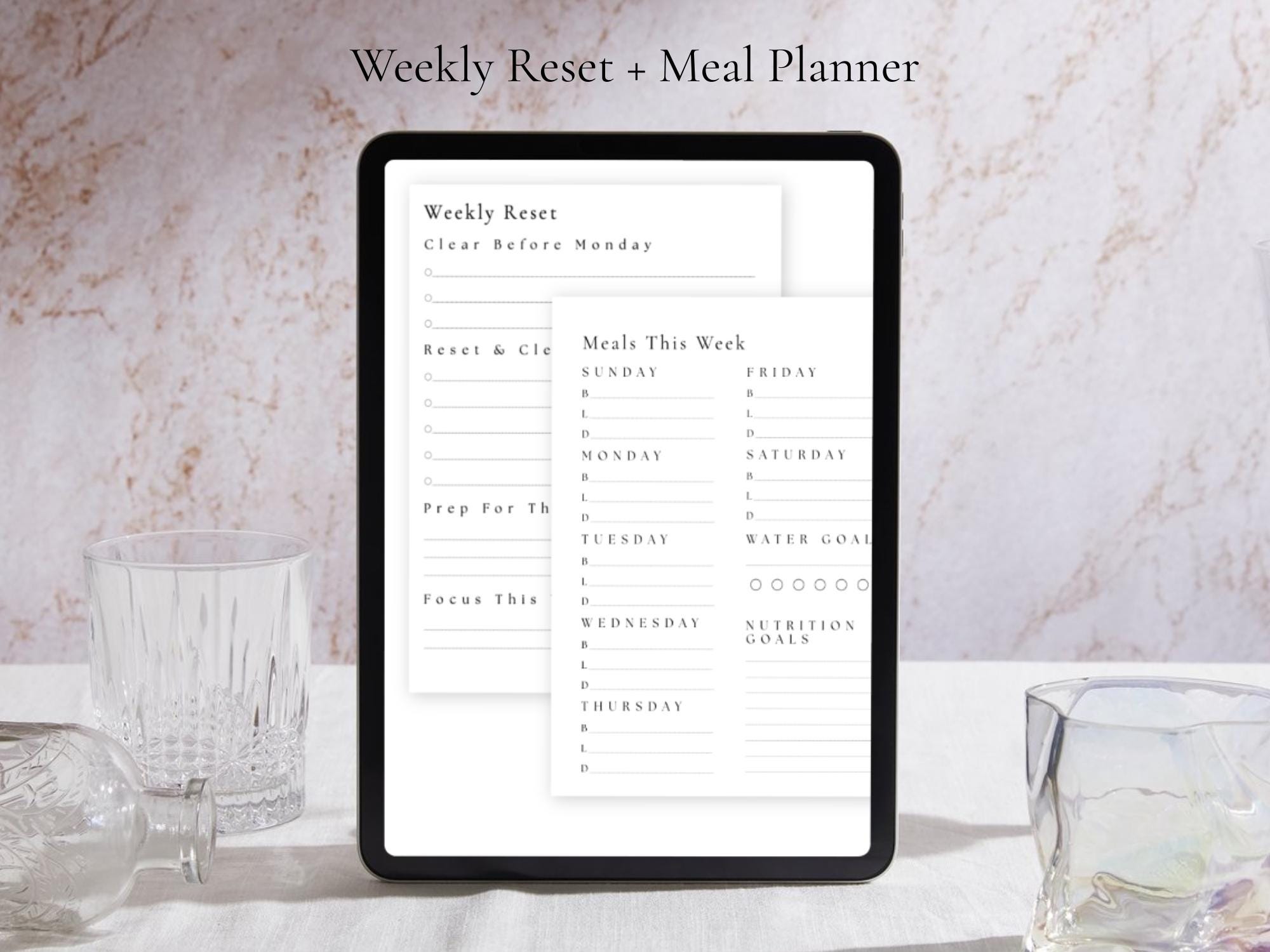Weekly Reset + Meal Planner Printable | Weekly Routine & Meal Planning ...