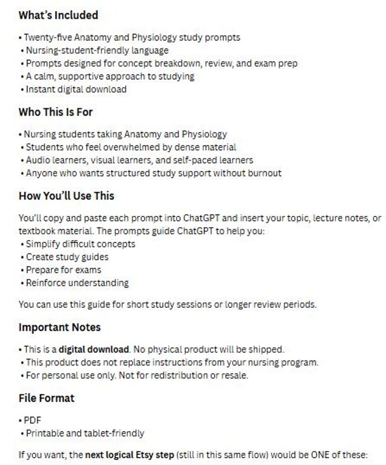 25 Chatgpt Anatomy & Physiology Study Guide Prompts for Nursing Students - Etsy