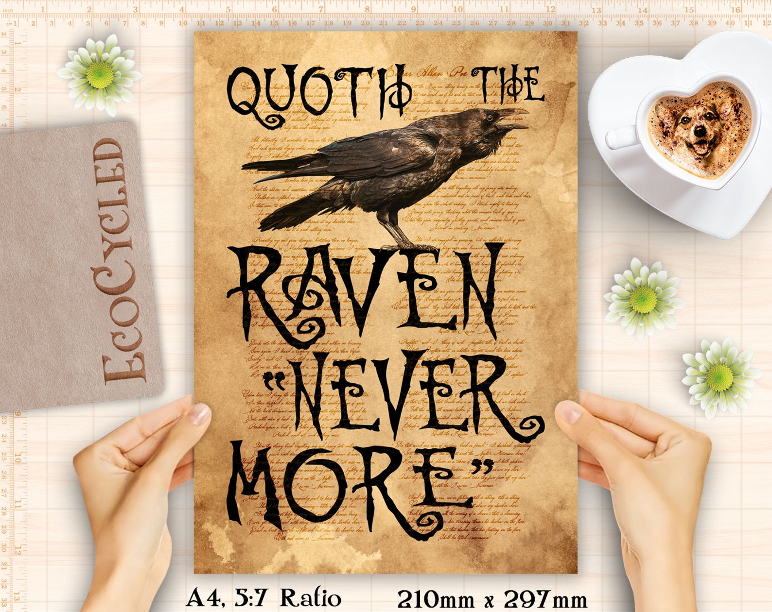 Quoth the Raven Nevermore an Edgar Allan Poe quote printable | Etsy